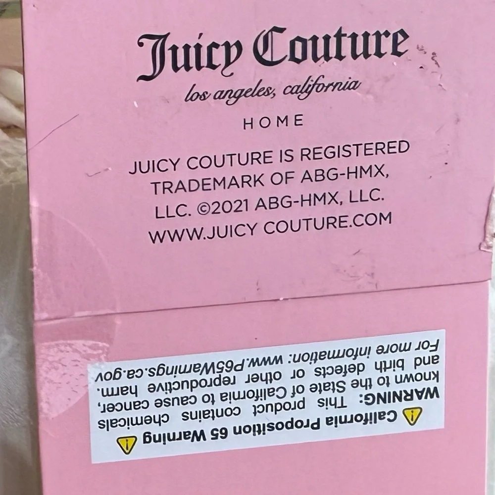 Juicy Couture NWT Acrylic Vanity Set Lidded Organizers Q-Tips & Cotton Pads